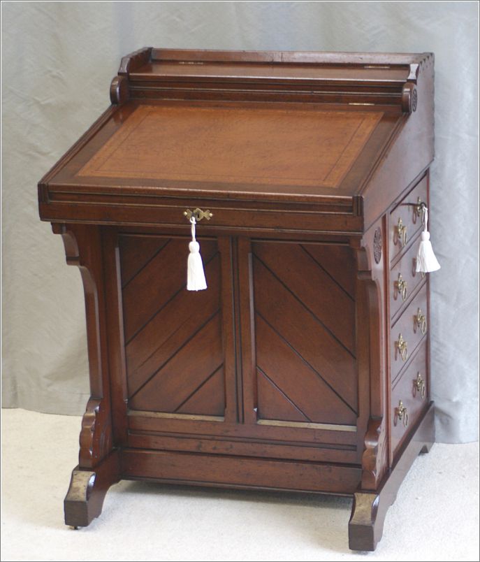 4027 Antique Walnut Arts & Crafts Davenport Desk (2)